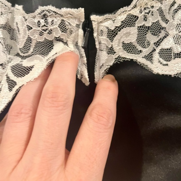 Gunne Sax Jessica McClintock formal black with white lace dress 7/8 vintage - Picture 9 of 11